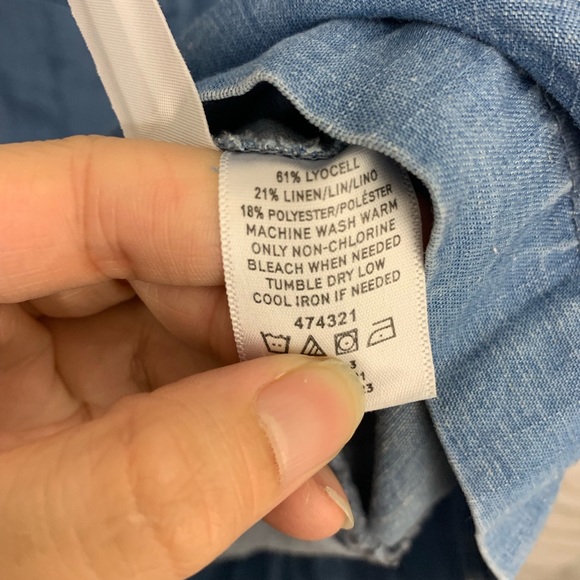 Loft Petite Strappy Chambray Romper NWT - Picture 6 of 6